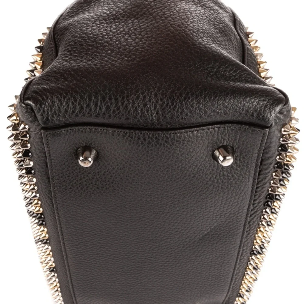 Christian Louboutin Panettone Boston Multicolor Spiked Black Leather Bag